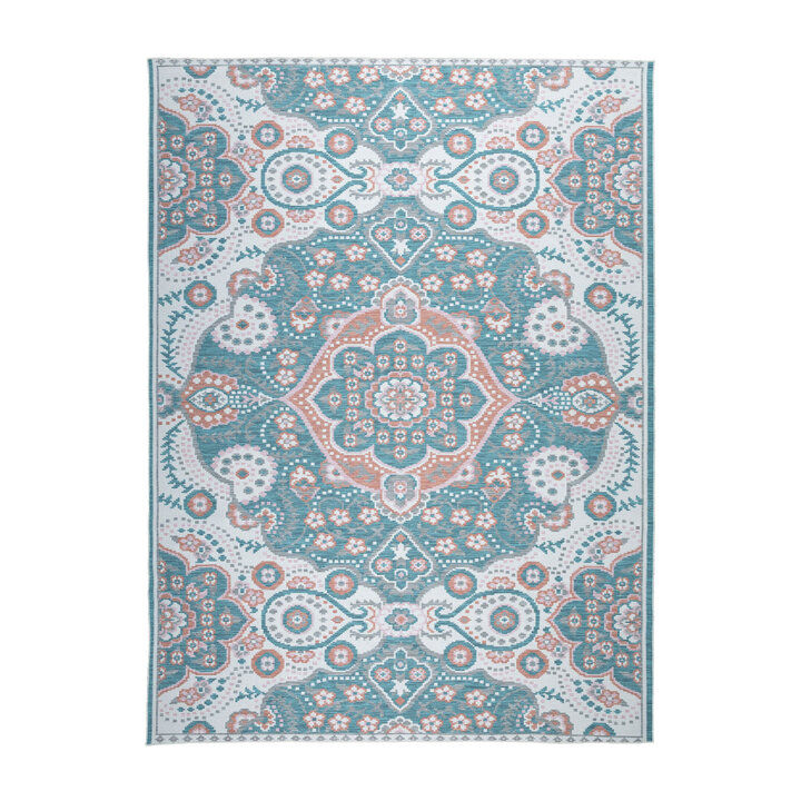 Bohemian buitenkleed - Vedra Medaillon Blauw