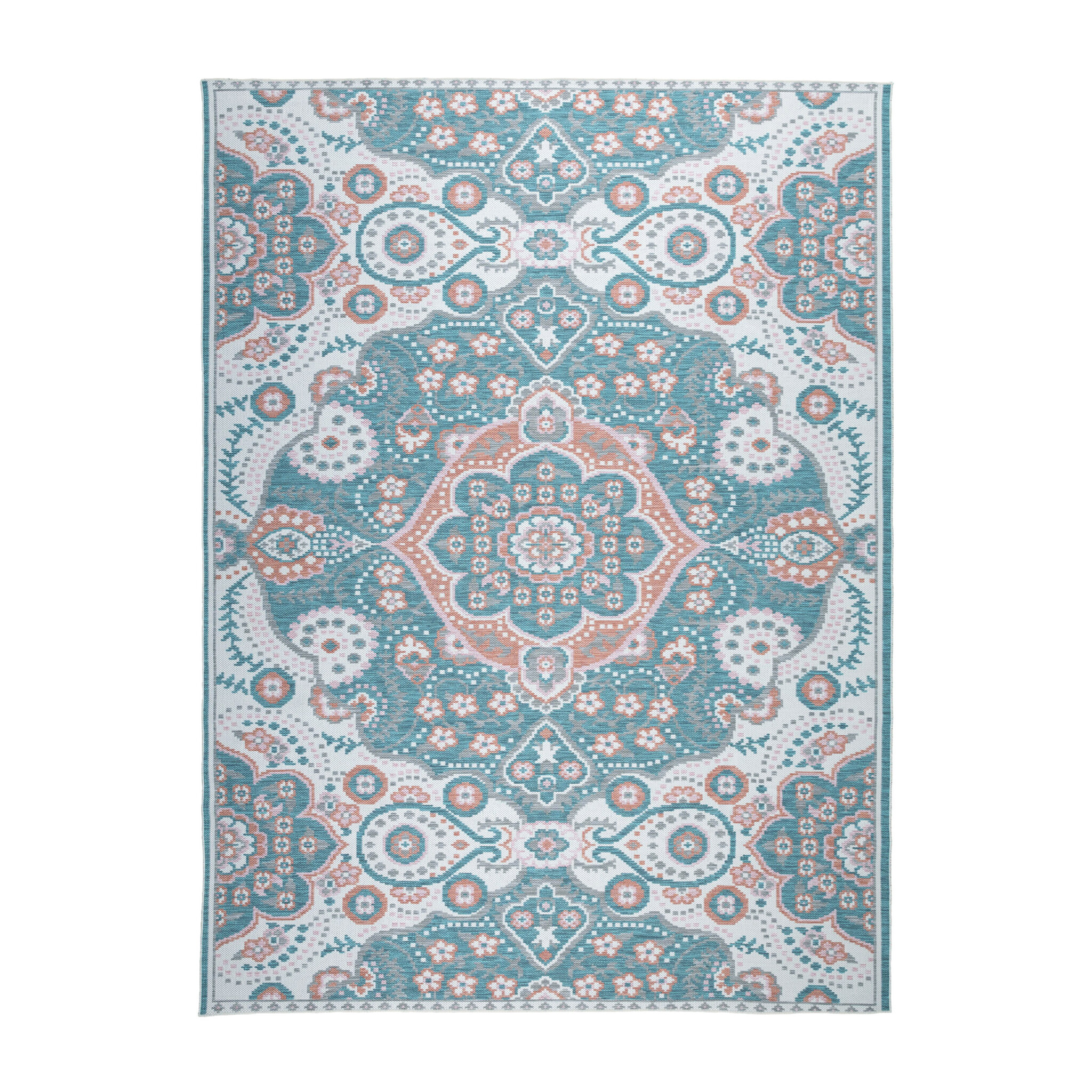Bohemian buitenkleed - Vedra Medaillon Blauw - sfeer