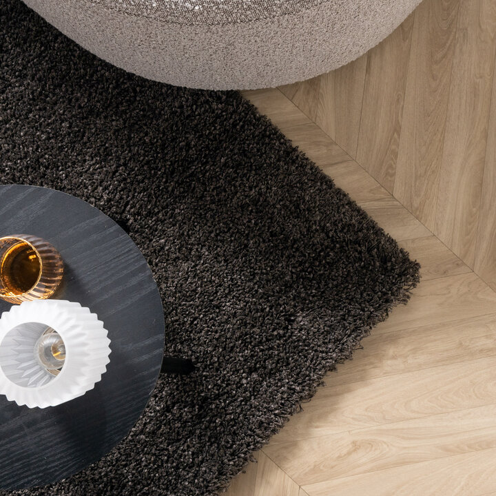 Luxe hoogpolig vloerkleed - Yves Antraciet