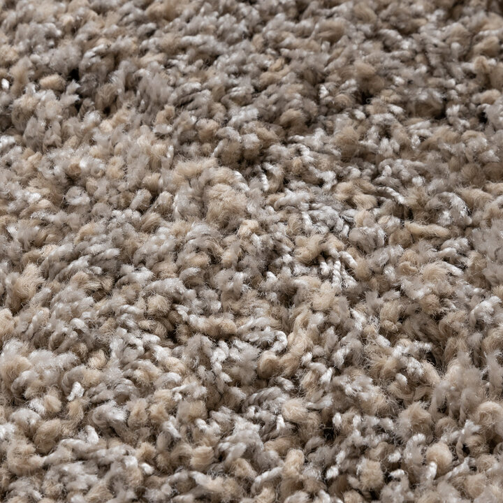 Rond hoogpolig vloerkleed - Yves Taupe