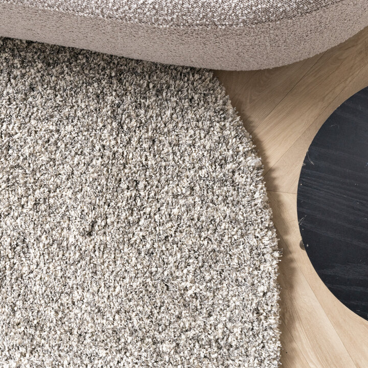 Rond hoogpolig vloerkleed - Yves Lichtgrijs