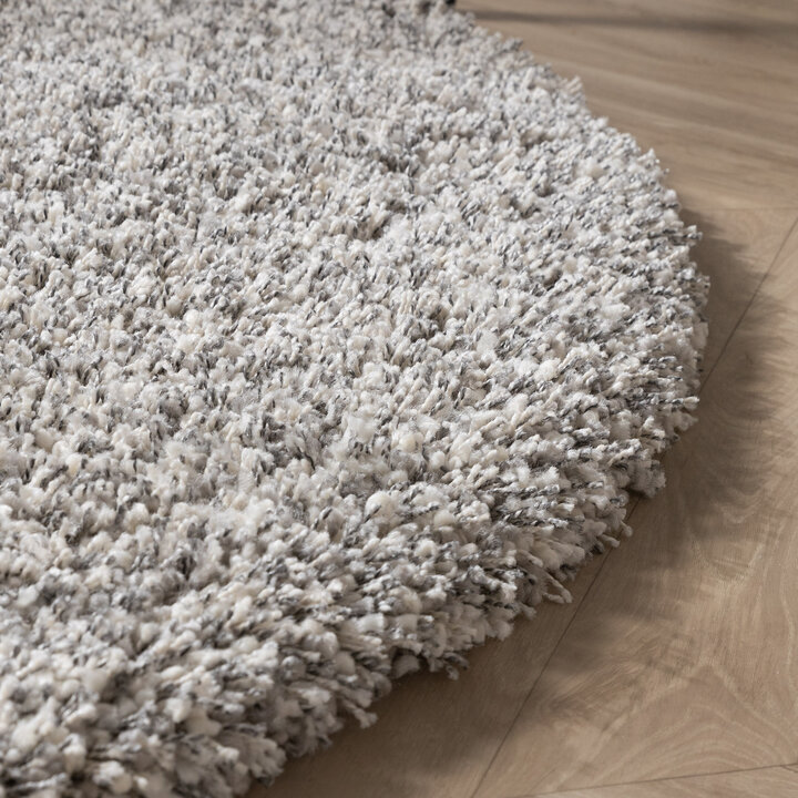 Rond hoogpolig vloerkleed - Yves Lichtgrijs