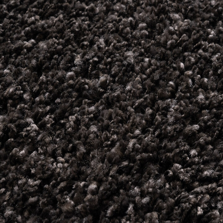 Rond hoogpolig vloerkleed - Yves Antraciet