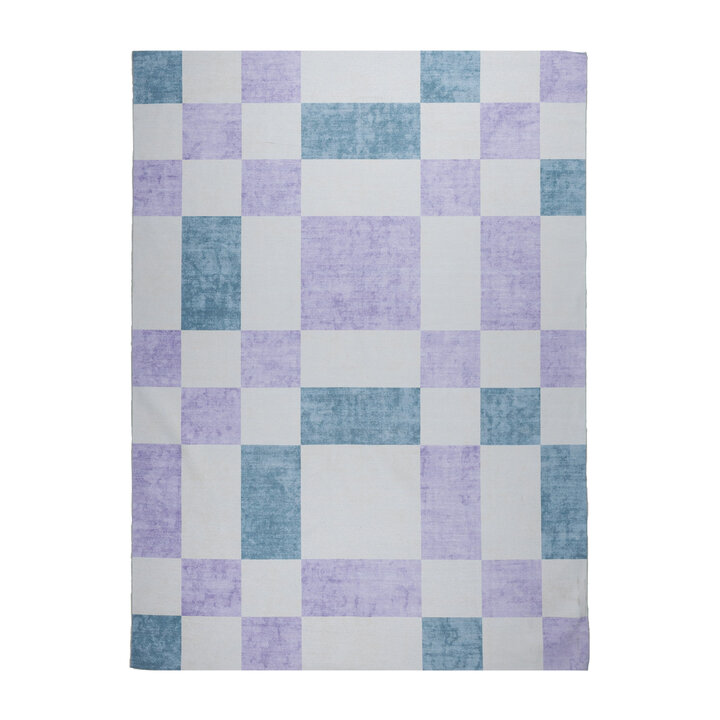 Retro binnen- & buitenvloerkleed - Pop Cubes Lila