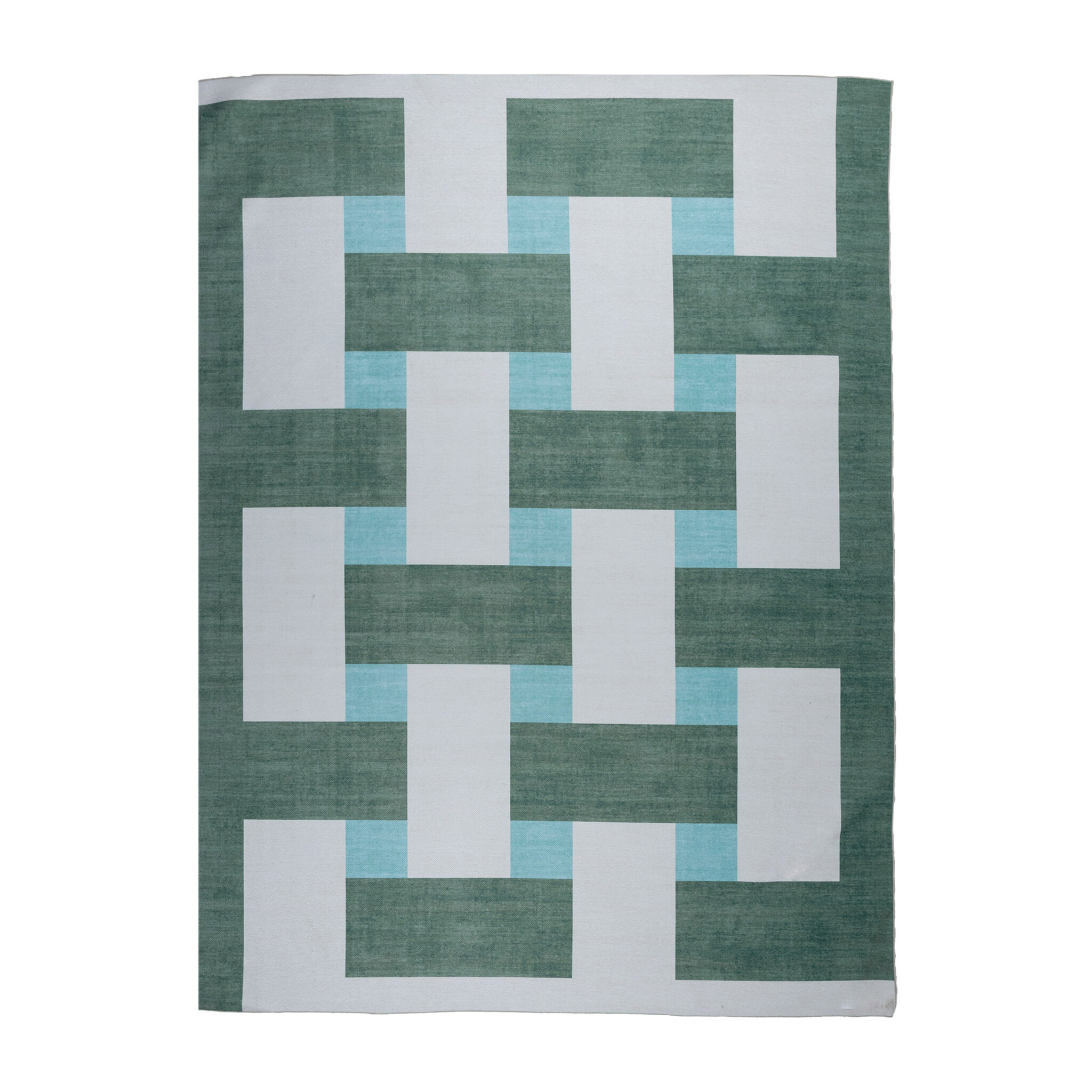 Retro binnen- & buitenvloerkleed - Pop Lines Groen - sfeer