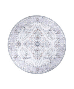 Rond vintage buitenkleed - Santo Flora Wit 