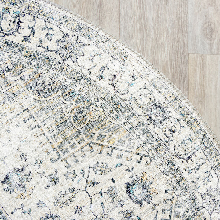 Rond Vintage vloerkleed - Lago Grijs