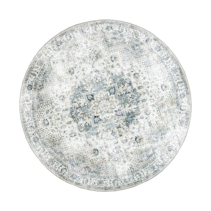 Rond Vintage vloerkleed - Lago Grijs