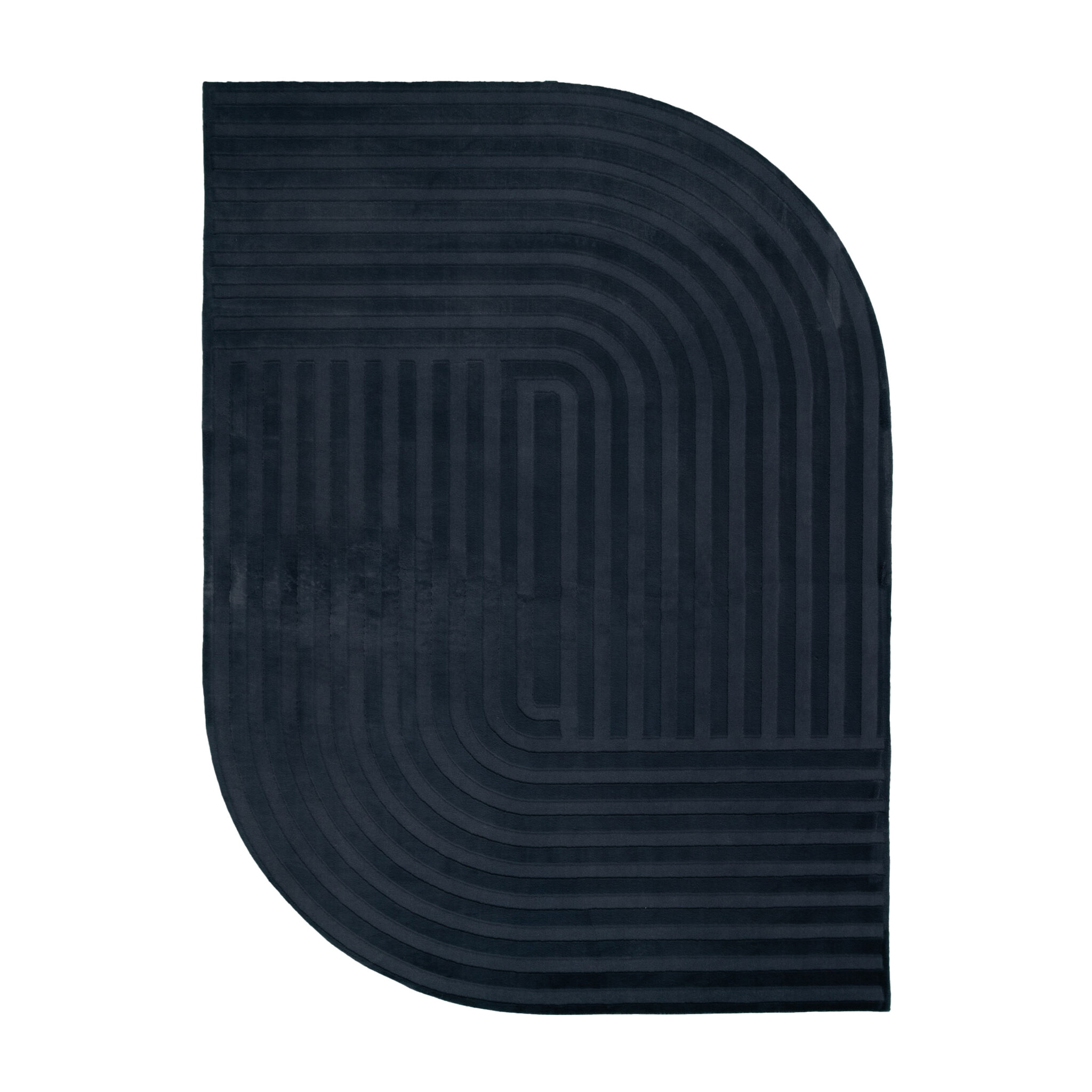 Organisch vloerkleed - Flowy Lines Antraciet - sfeer