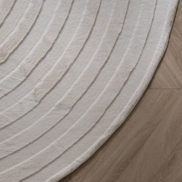 Organisch vloerkleed - Flowy Lines Creme