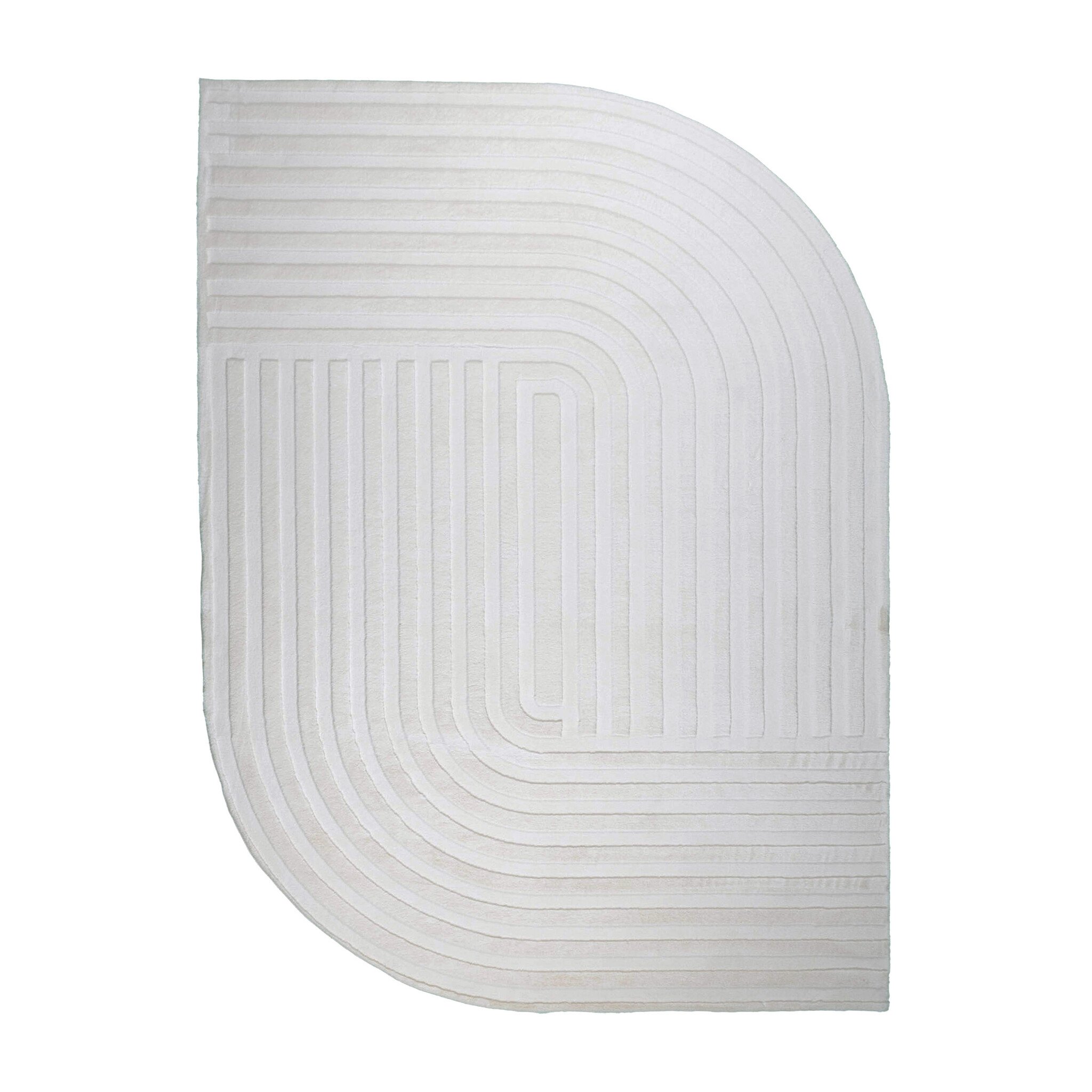 Organisch vloerkleed - Flowy Lines Creme - sfeer