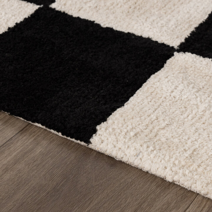 Checkerboard vloerkleed - Blox Zwart