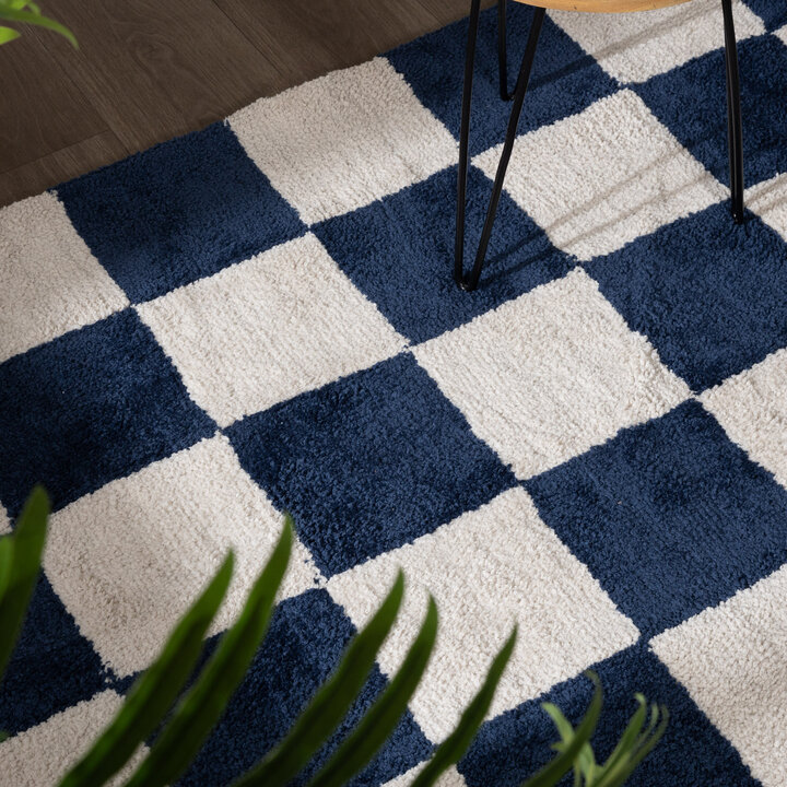 Checkerboard vloerkleed - Blox Blauw