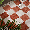 Checkerboard vloerkleed - Blox Fringe Terra - thumbnail 2