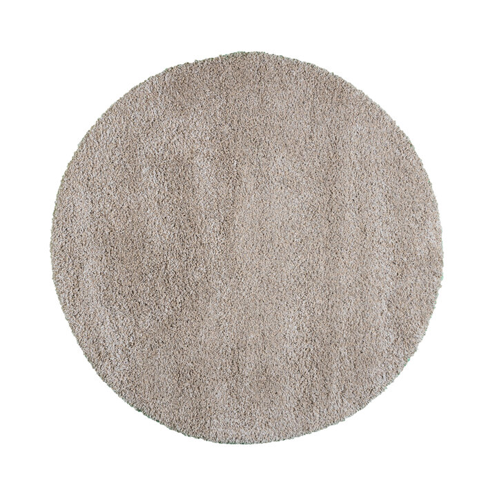 Rond hoogpolig vloerkleed - Yves Taupe