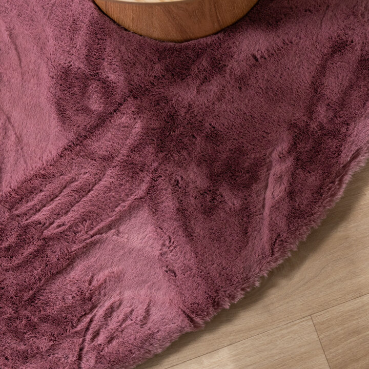 Rond Hoogpolig vloerkleed - Comfy Supreme Donkerroze