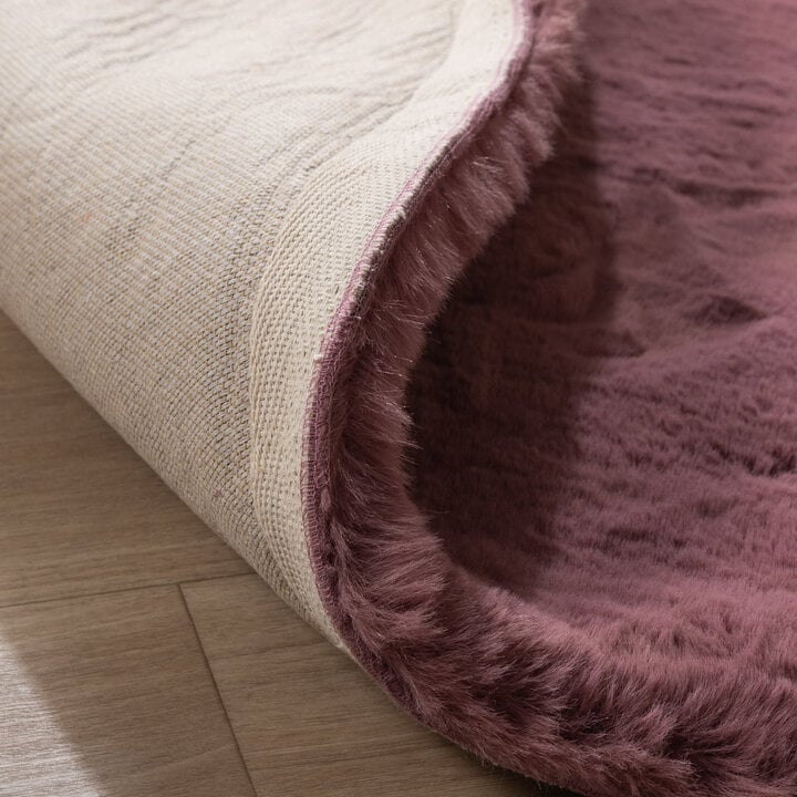 Rond Hoogpolig vloerkleed - Comfy Supreme Donkerroze