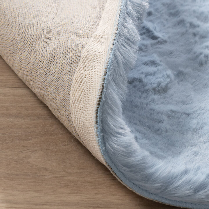 Rond Hoogpolig vloerkleed - Comfy Supreme Lichtblauw
