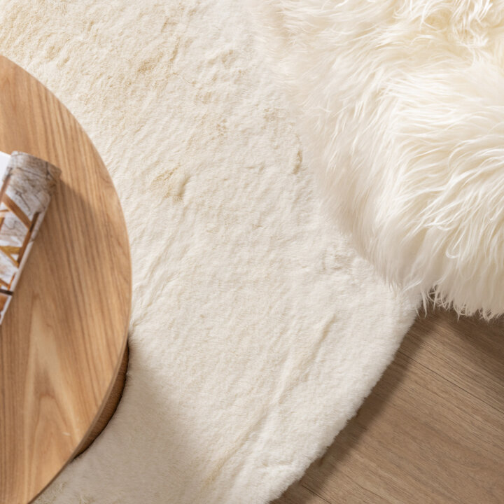Rond Hoogpolig vloerkleed - Comfy Supreme Wit