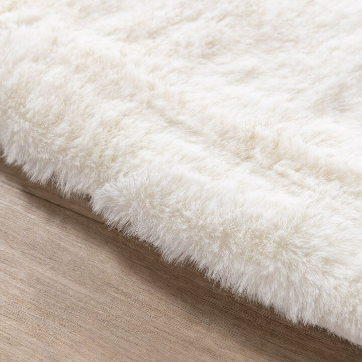 Rond Hoogpolig vloerkleed - Comfy Supreme Wit