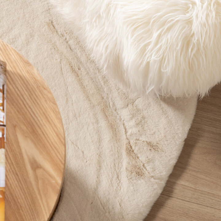 Rond Hoogpolig vloerkleed - Comfy Supreme Creme