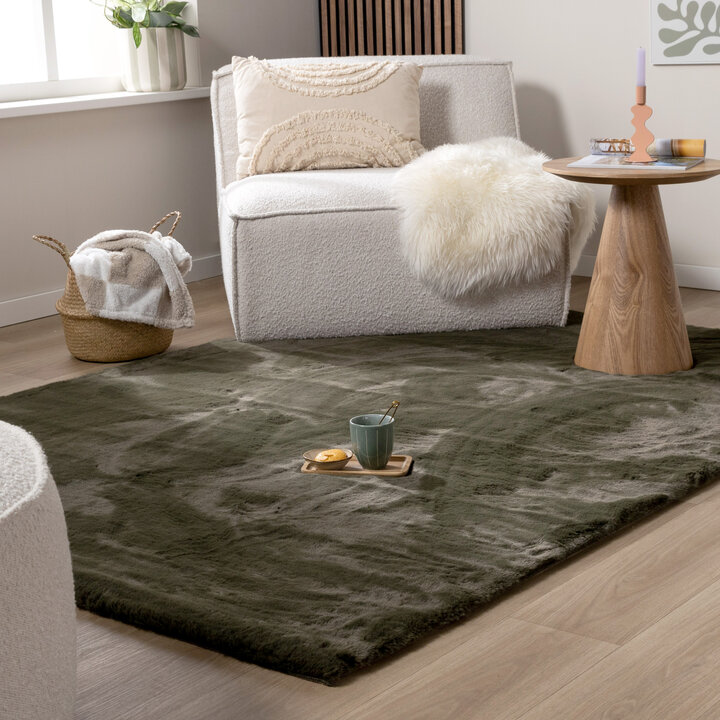 Zacht Hoogpolig vloerkleed - Comfy Supreme Groen