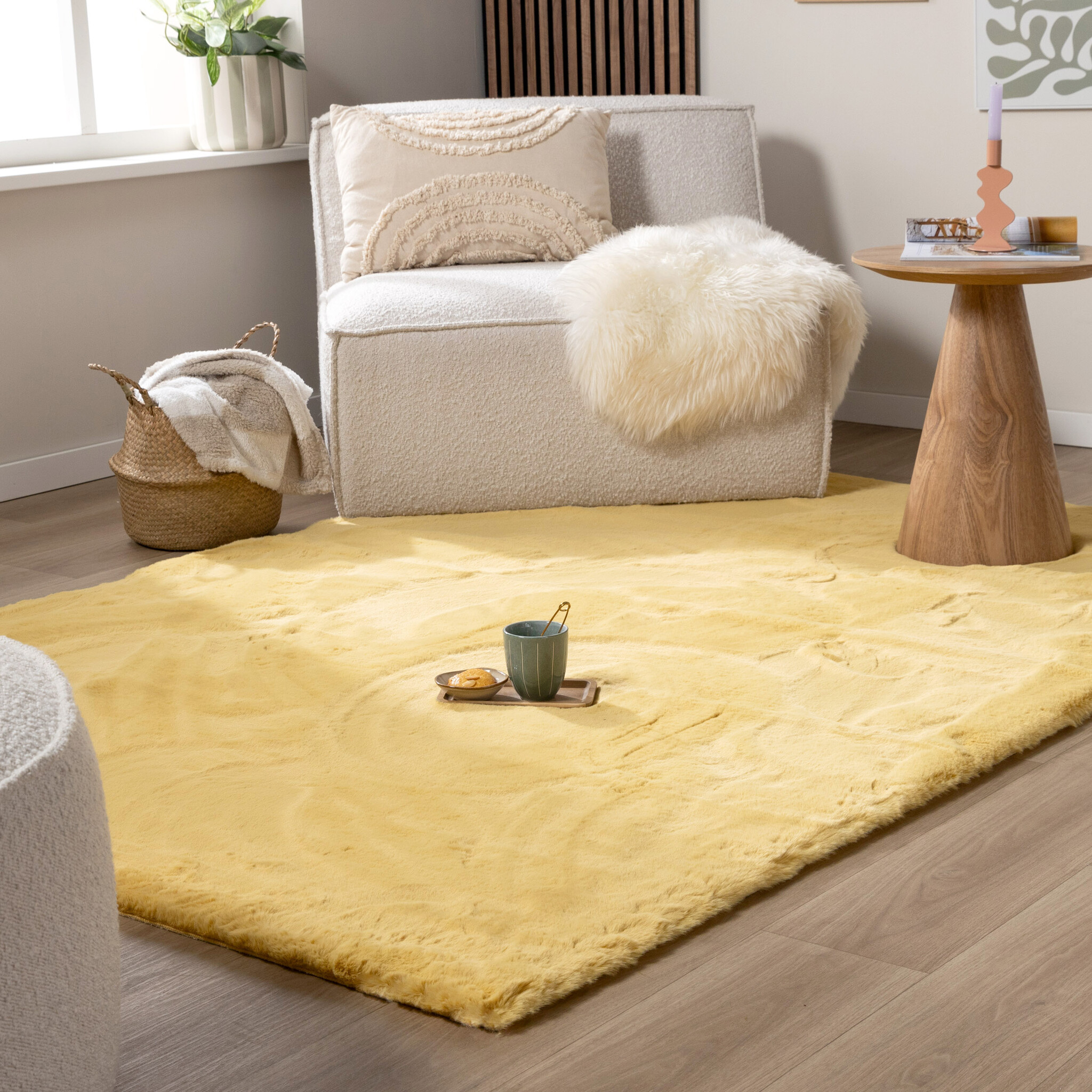 Zacht Hoogpolig vloerkleed - Comfy Supreme Geel