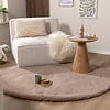 Rond Hoogpolig vloerkleed - Comfy Supreme Taupe - thumbnail