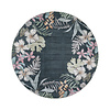 Rond buitenkleed bloemen - Poppy Groen - thumbnail 1