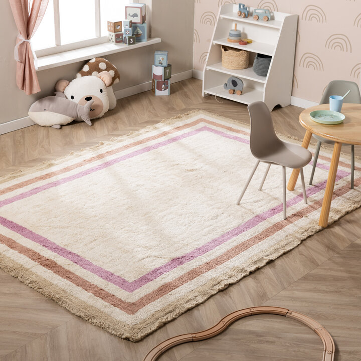 Wasbaar kindervloerkleed - Milo Roze