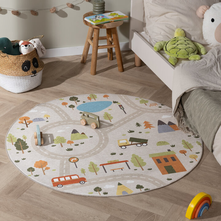 Rond speelkleed auto - Rocky Ride Grijs