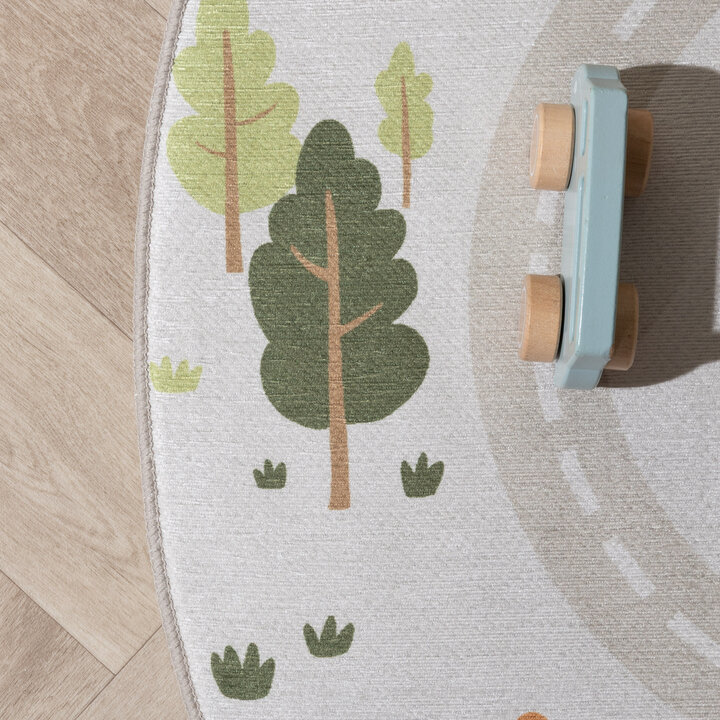 Rond speelkleed auto - Rocky Ride Grijs