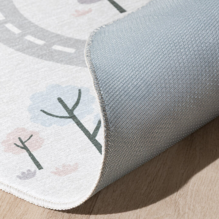 Rond speelkleed auto - Rocky Ride Wit