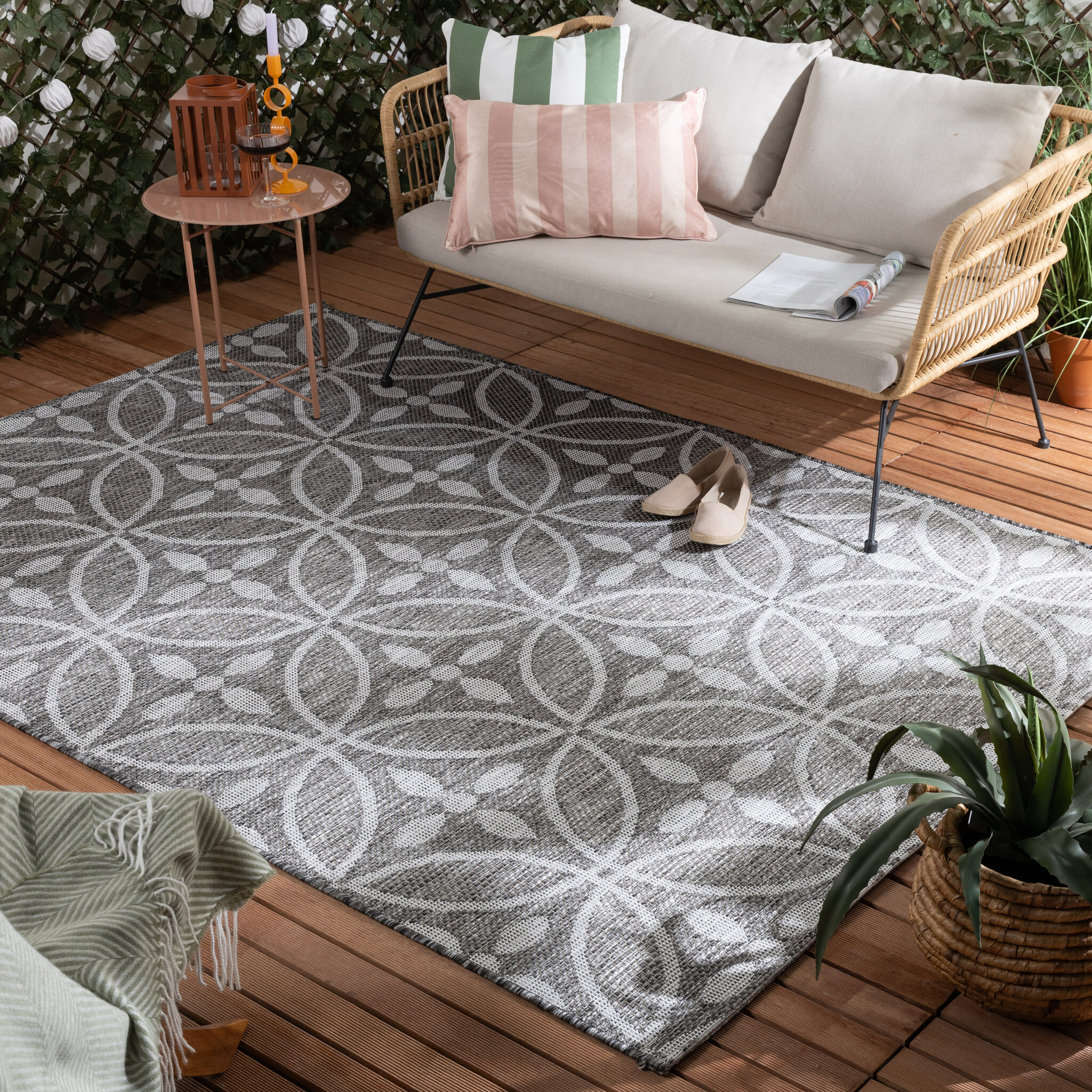 Buitenkleed - Summer Pattern Grijs