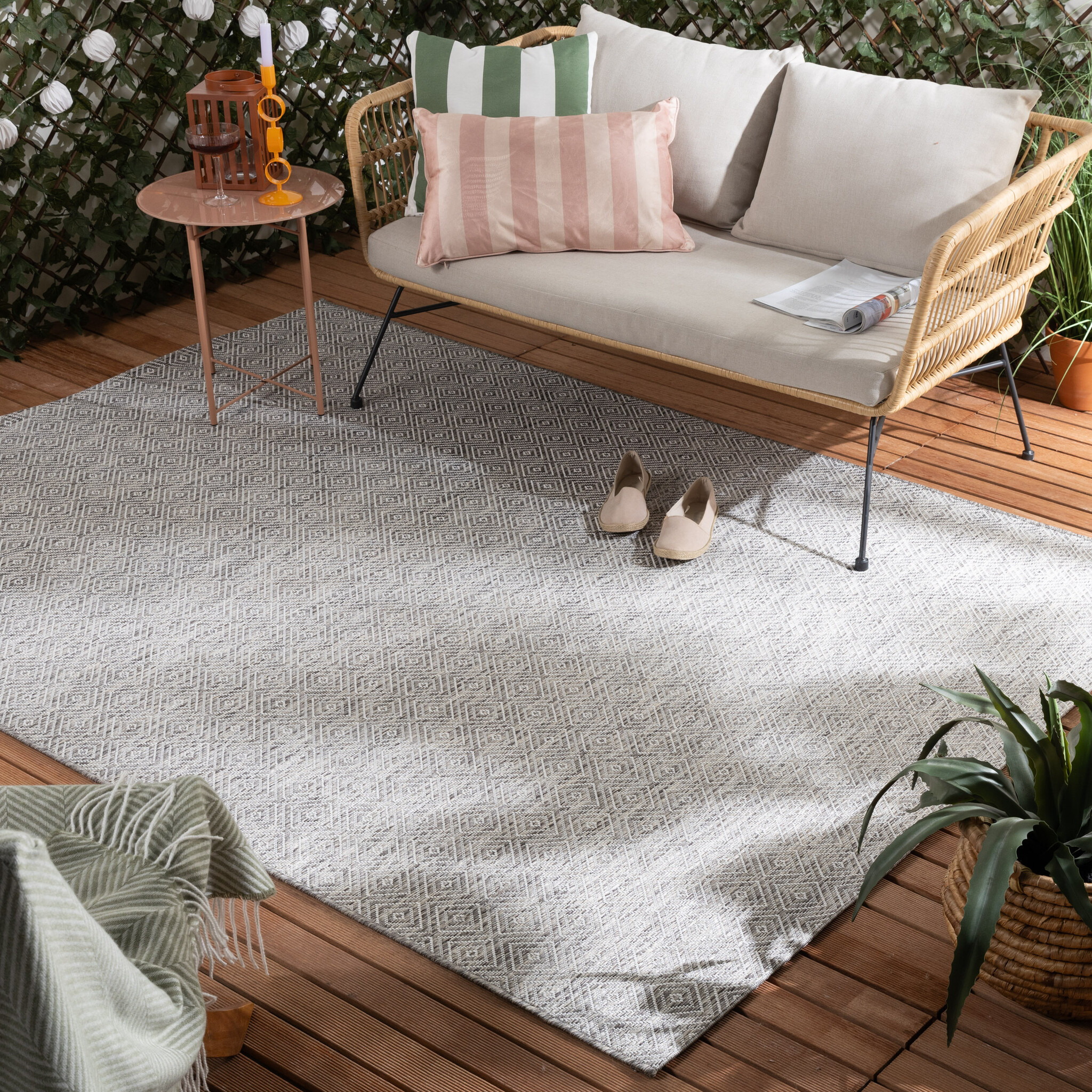 Buitenkleed - Summer Tile Lichtgrijs