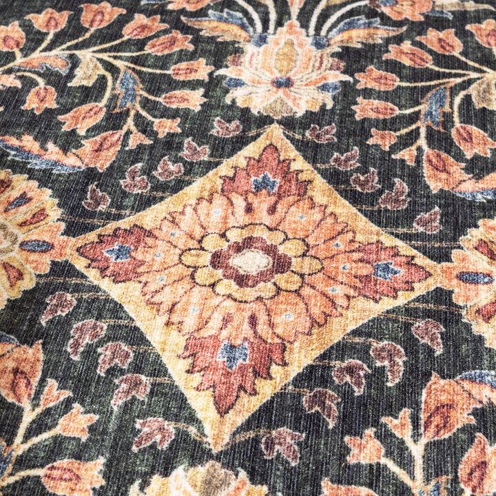 Rond vintage buitenkleed - Santo Flora Donkergroen 