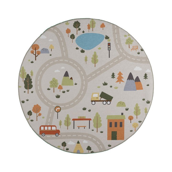 Rond speelkleed auto - Rocky Ride Grijs