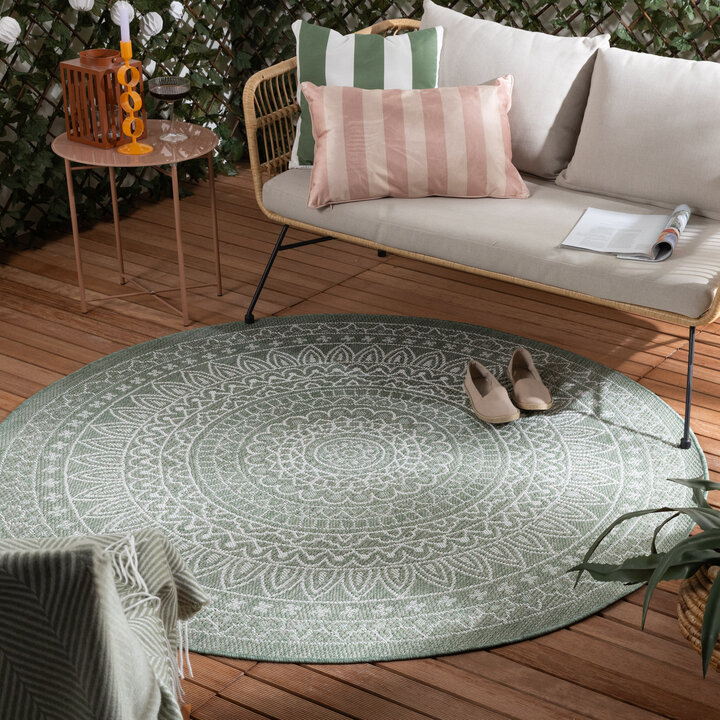 Rond buitenkleed - Summer Azteca Groen