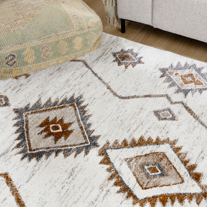 Hoogpolig vloerkleed - Blend Aztec Terra