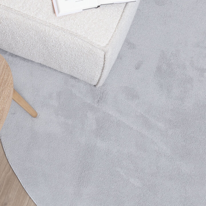 Rond wasbaar vloerkleed - Vivid Grijs 