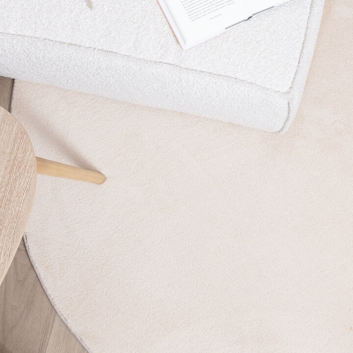 Rond wasbaar vloerkleed - Vivid Beige 
