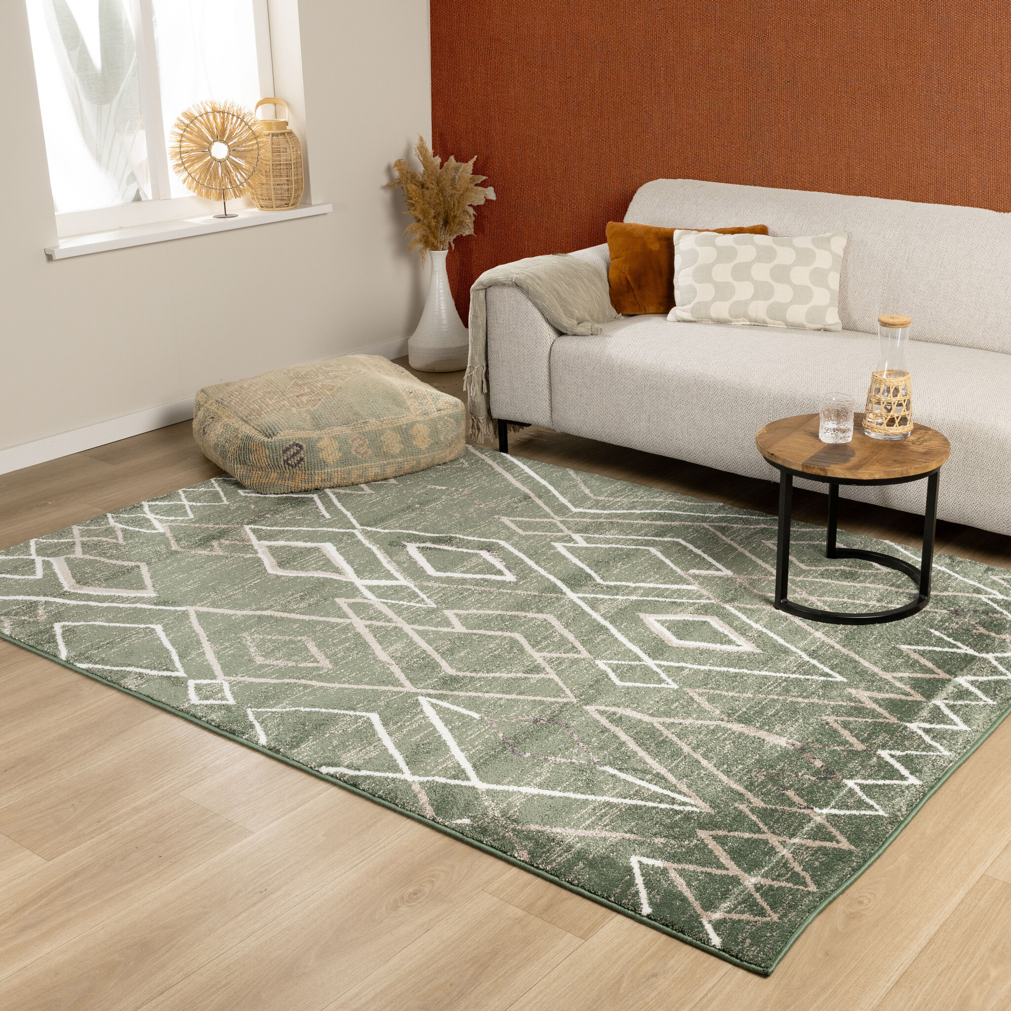 Berber vloerkleed - Blend Diamond Groen