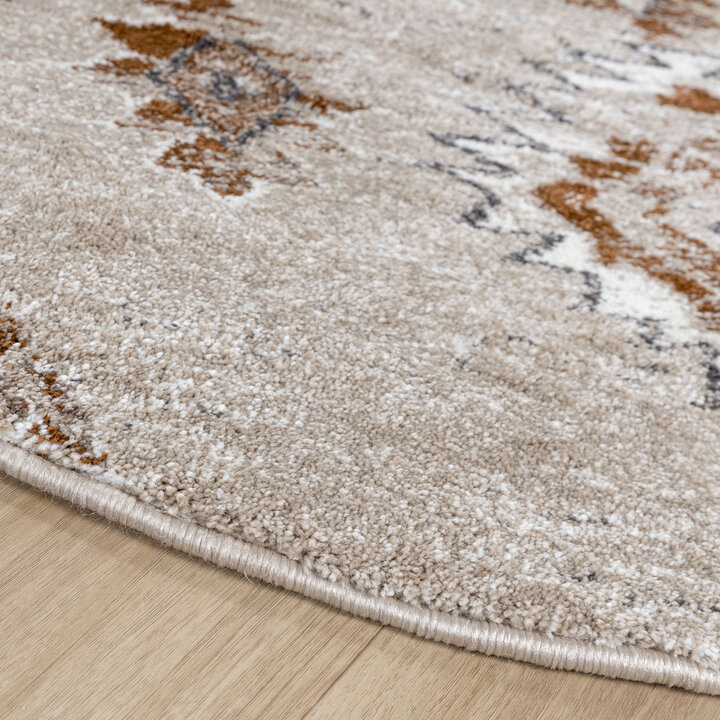 Rond Berber vloerkleed - Blend Aztec Beige