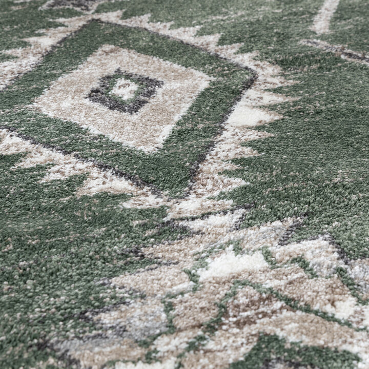 Rond Berber vloerkleed - Blend Aztec Groen