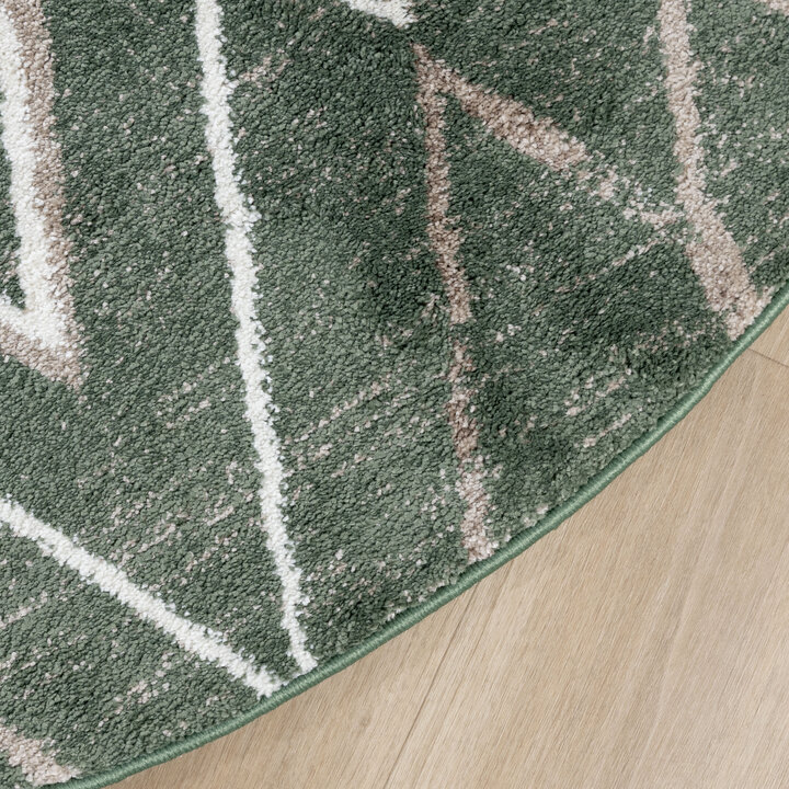 Rond Berber vloerkleed - Blend Diamond Groen