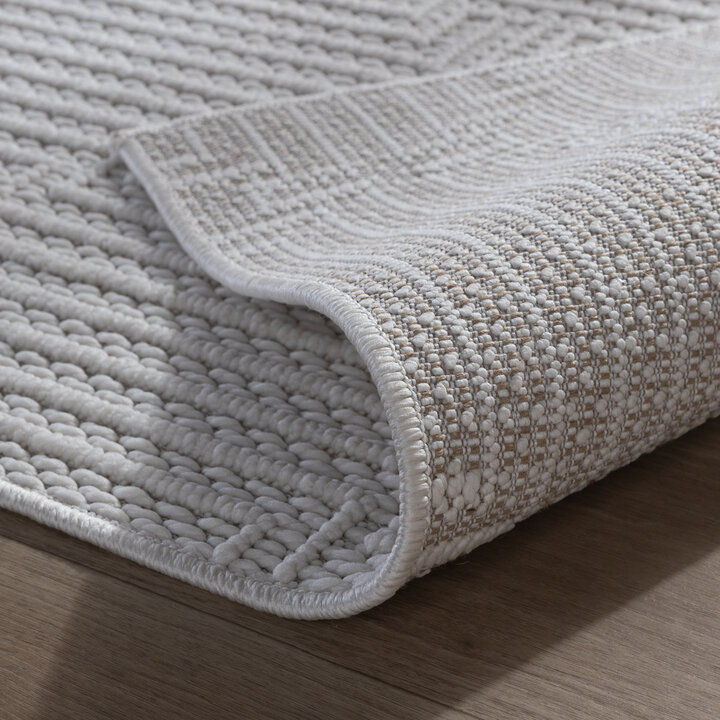 Loper vloerkleed -  Hidde 3D Lines Wit