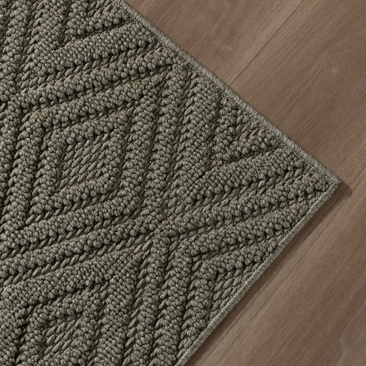 Loper vloerkleed - Hidde 3D Diamond Groen