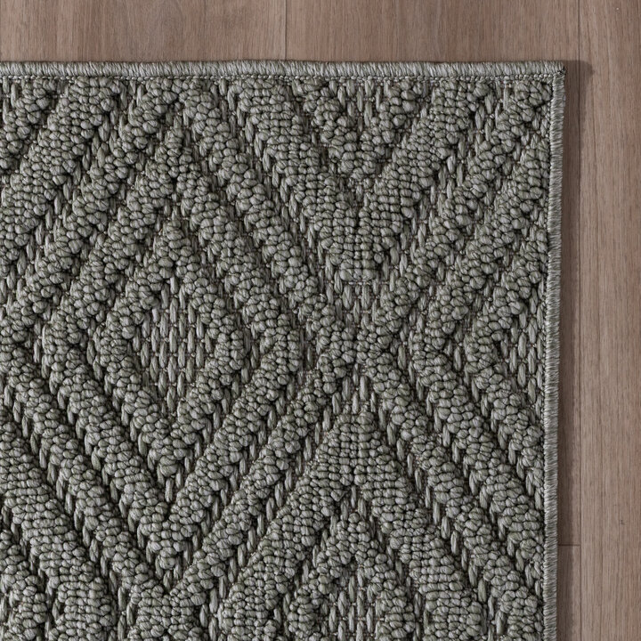 Loper vloerkleed - Hidde 3D Diamond Groen