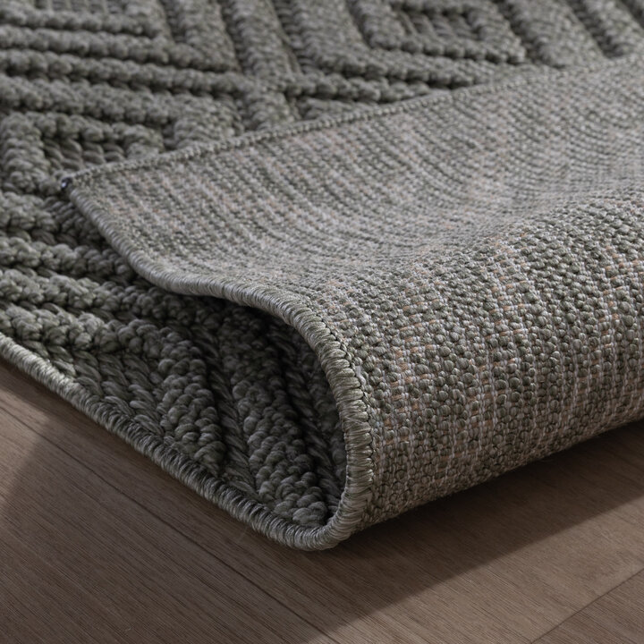 Loper vloerkleed - Hidde 3D Diamond Groen