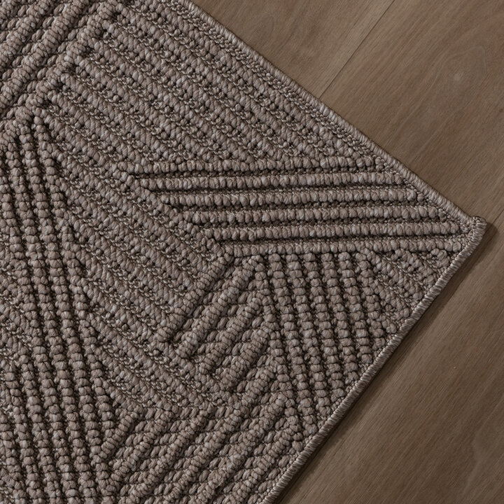 Loper vloerkleed - Hidde 3D Maze Taupe 